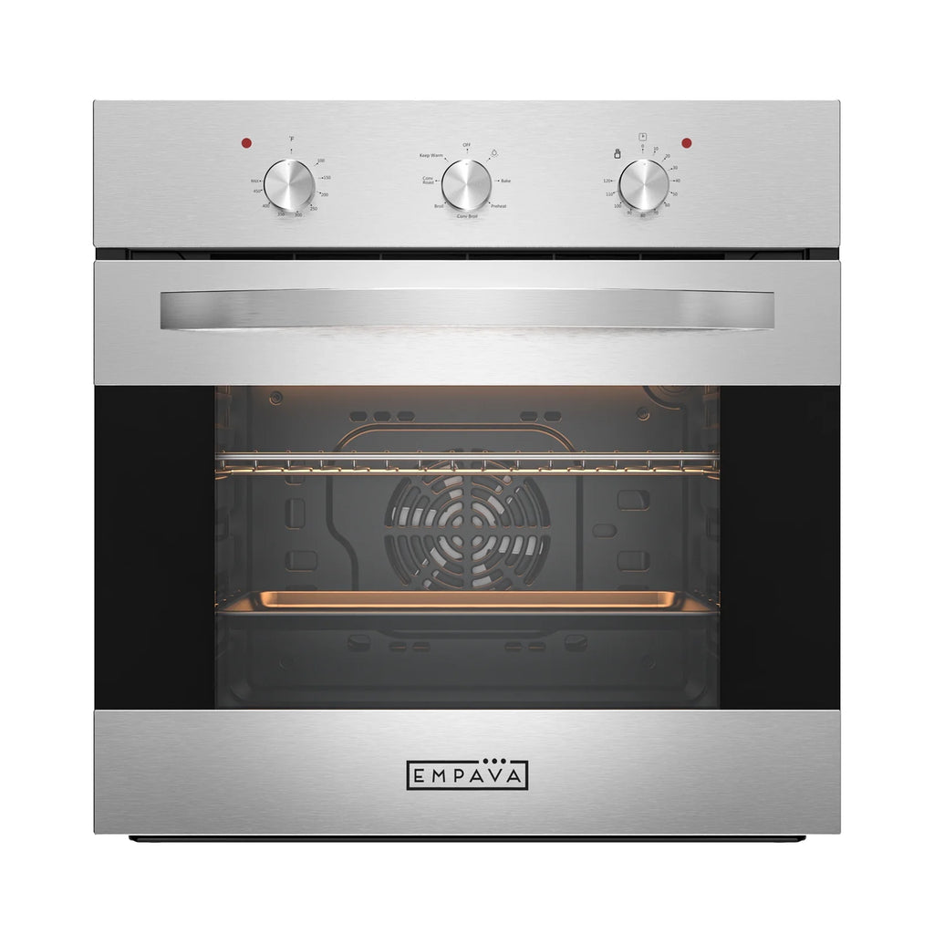 Empava 24 inch 10 Cooking Functions with Rotisserie Electric LED Display Touch Control Built-in Convection Single Wall Oven