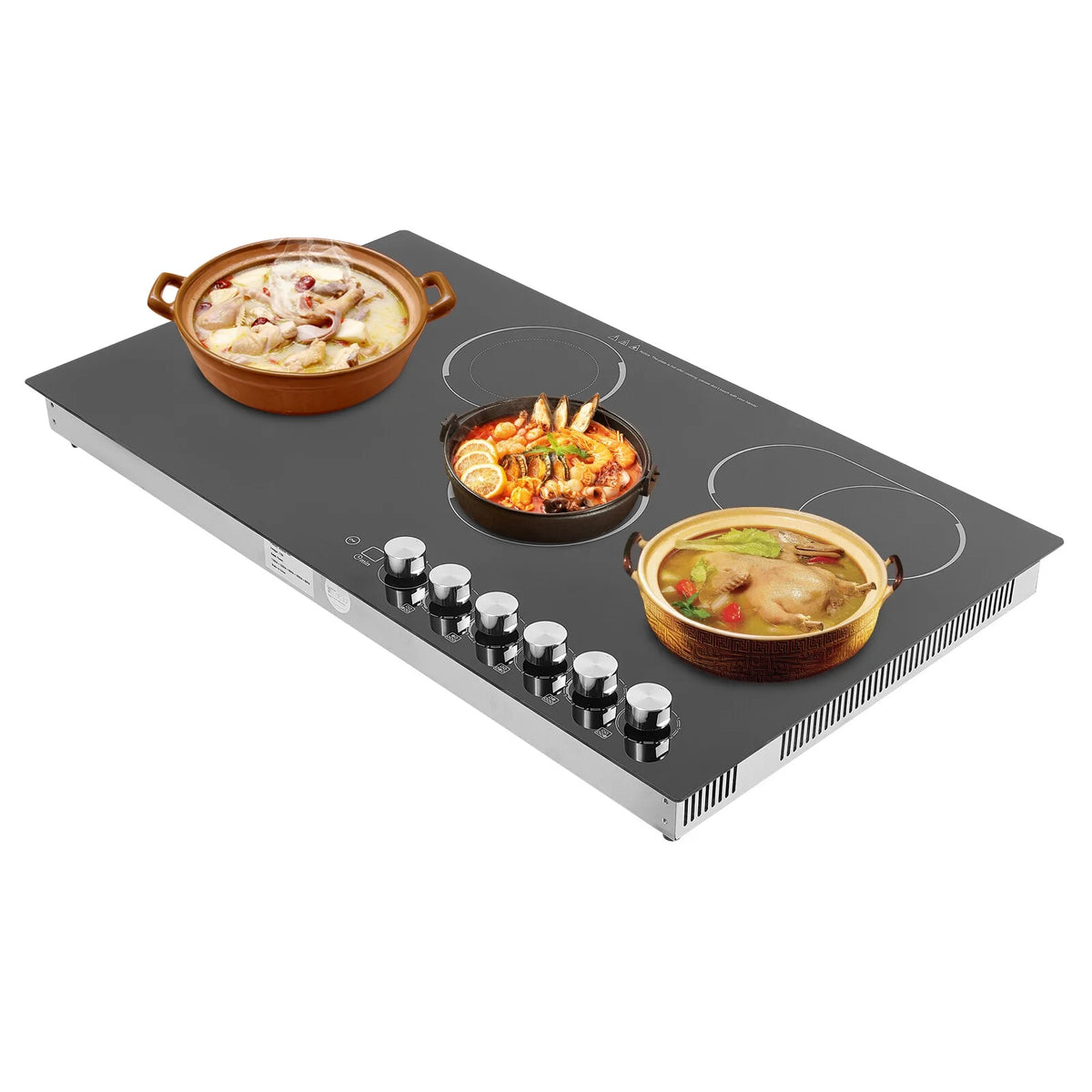 110V Modern Black Electric Cooktop Electric Stovetop 5 Burners Electric Cooktop for Homes, Restaurants