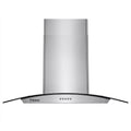 "Joeaonz 36"" Stainless Steel Island Mount Range Hood, Quiet 900CFM, 3-Speed Vent with Button Control and LED Bulb"