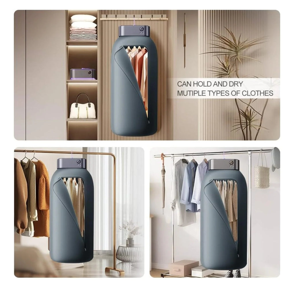 Portable Clothes Dryer Mini Clothes Dryer Save Space Folding Compact Dryer Machine With Dry Bag For Laundry Electric Portable Dryer For Camping ��Business Trip�� Travel ��Home And Apartment Grey