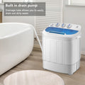 Compact Twin Tub with Built-in Drain Pump XPB46-RS4 15Lbs Semi-automatic Twin Tube Washing Machine US Standard White & Blue