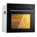 Seetaras 24" Electric Single Wall Oven with 8 Baking Modes,2.5Cu.ft, 70L Electric Convection Oven, with Air Frying Function,3000w,3D Surround Heating with Double-Layered Glass Door,Timer Touch Control