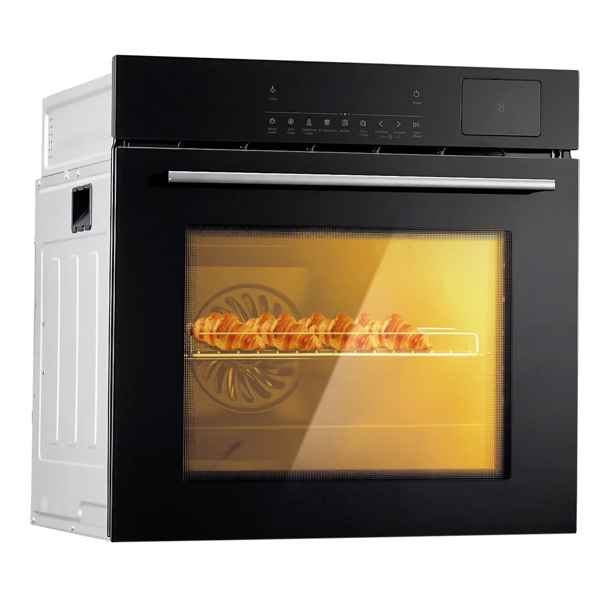 Seetaras 24" Electric Single Wall Oven with 8 Baking Modes,2.5Cu.ft, 70L Electric Convection Oven, with Air Frying Function,3000w,3D Surround Heating with Double-Layered Glass Door,Timer Touch Control