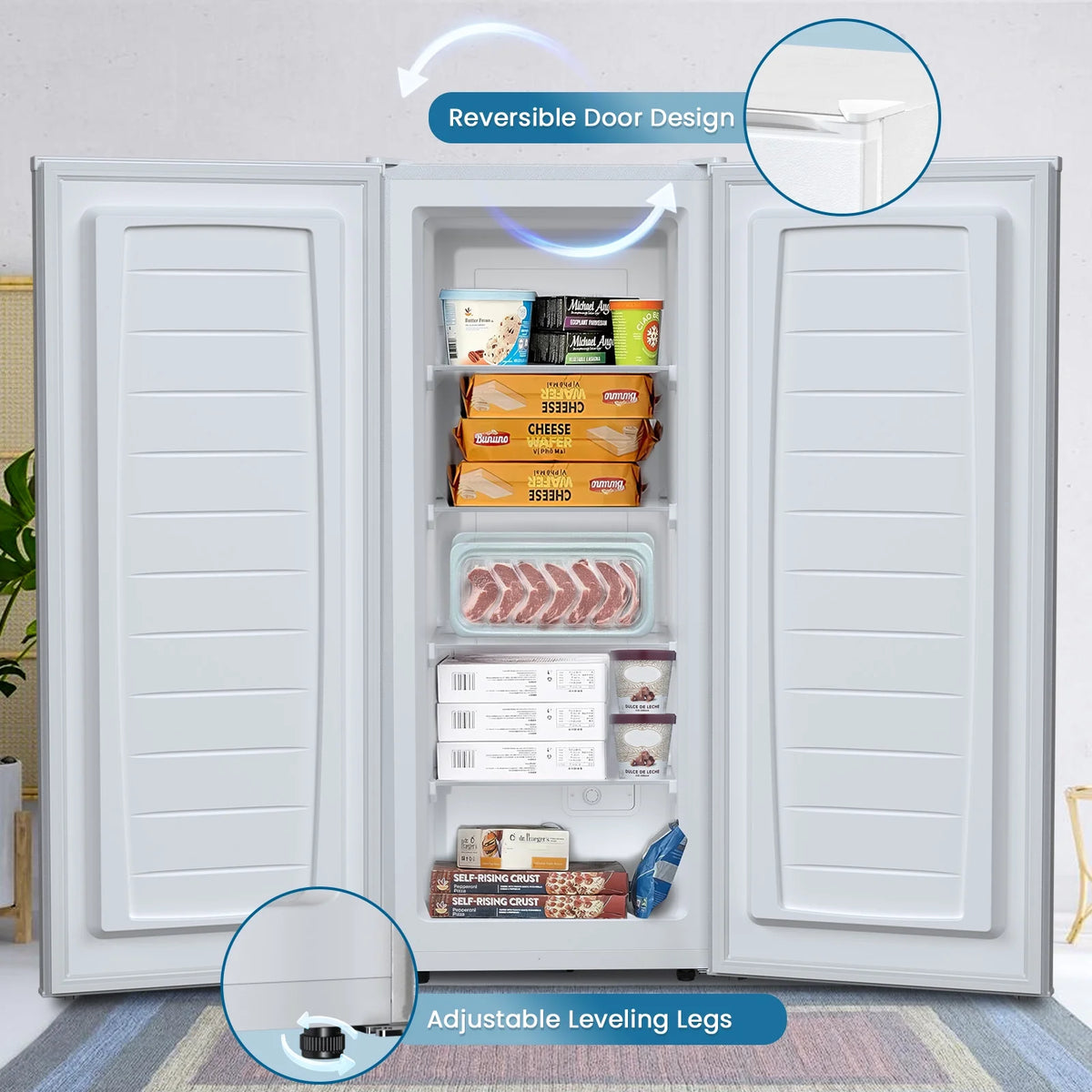 KNDKO 5.9 Cu.ft Upright Freezer, Mini Stand up Freezer with Adjustable Thermostat for Home/Office/Dorms/Apartment