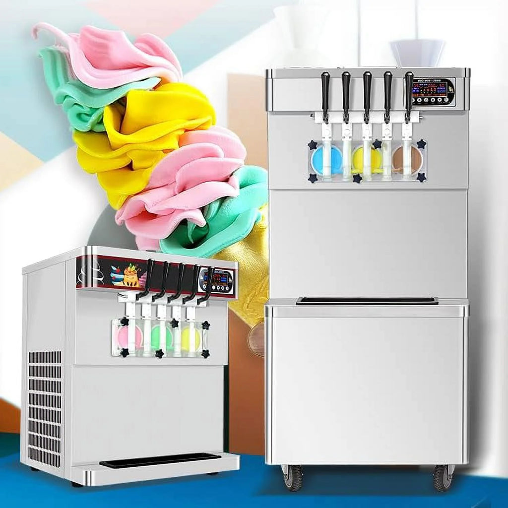 Kolice Commercial ETL 5 Flavors Floor Stand Gelato Soft Serve Ice Cream Machine