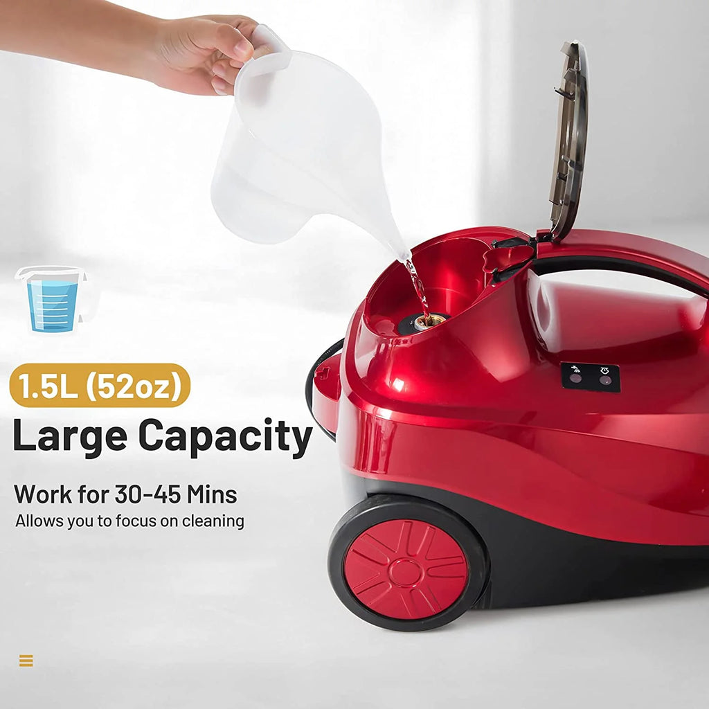 ARLIME Steam Cleaner, Heavy Duty Household Steamer w/ 19 Accessories, 1.5L Tank & 13ft Power Cord, Multipurpose Chemical-Free Household Steam Cleaner for Home, Carpet, Upholstery, Cars, Floors, Blue