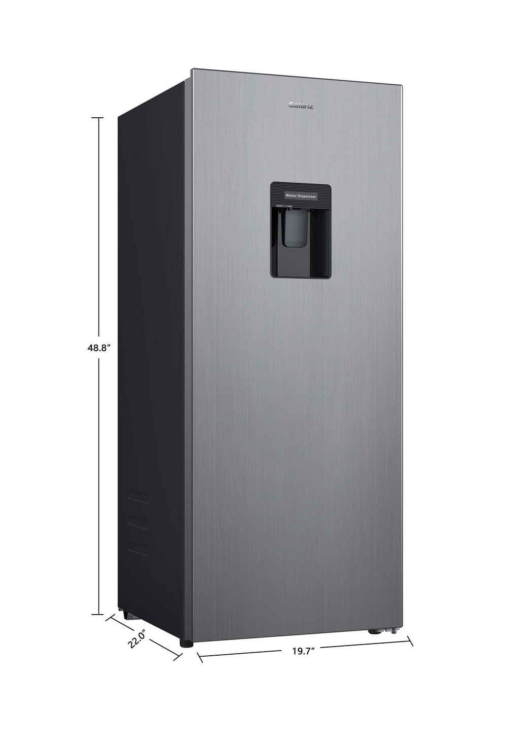 Galanz 6.5 Cu ft One Door Refrigerator, with Water Dispenser, Stainless Steel Look, Estar, New