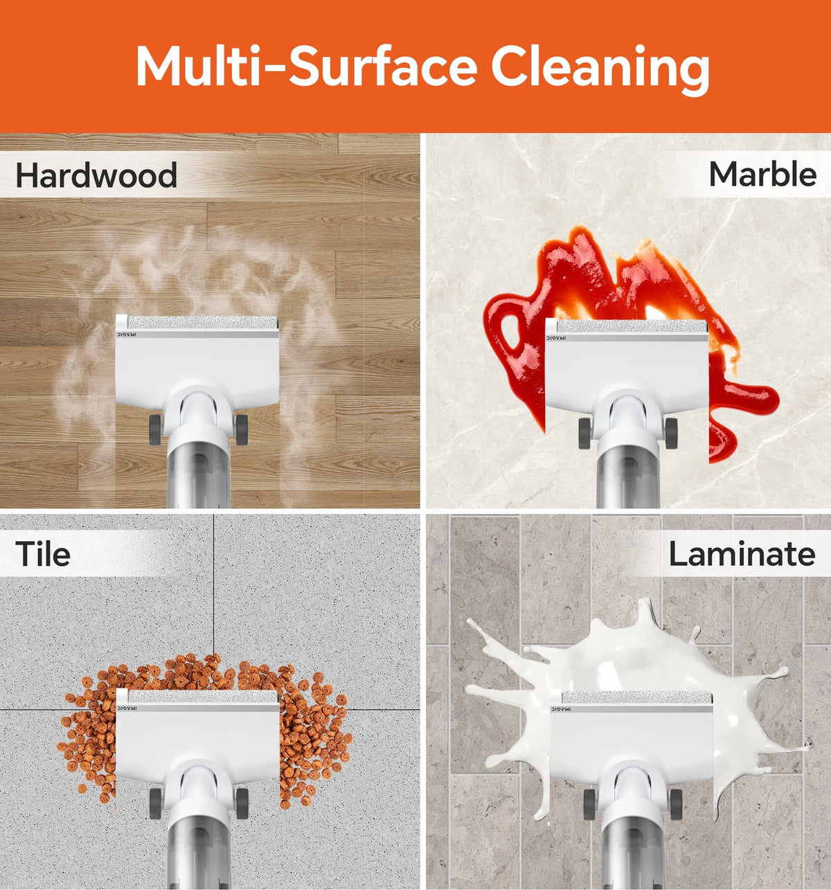 IMAGIC M3 Cordless Vacuum Mop with Self-Cleaning & Hot Air Drying for Hard Floors, Edge Cleaning, 5-in-1 Lightweight