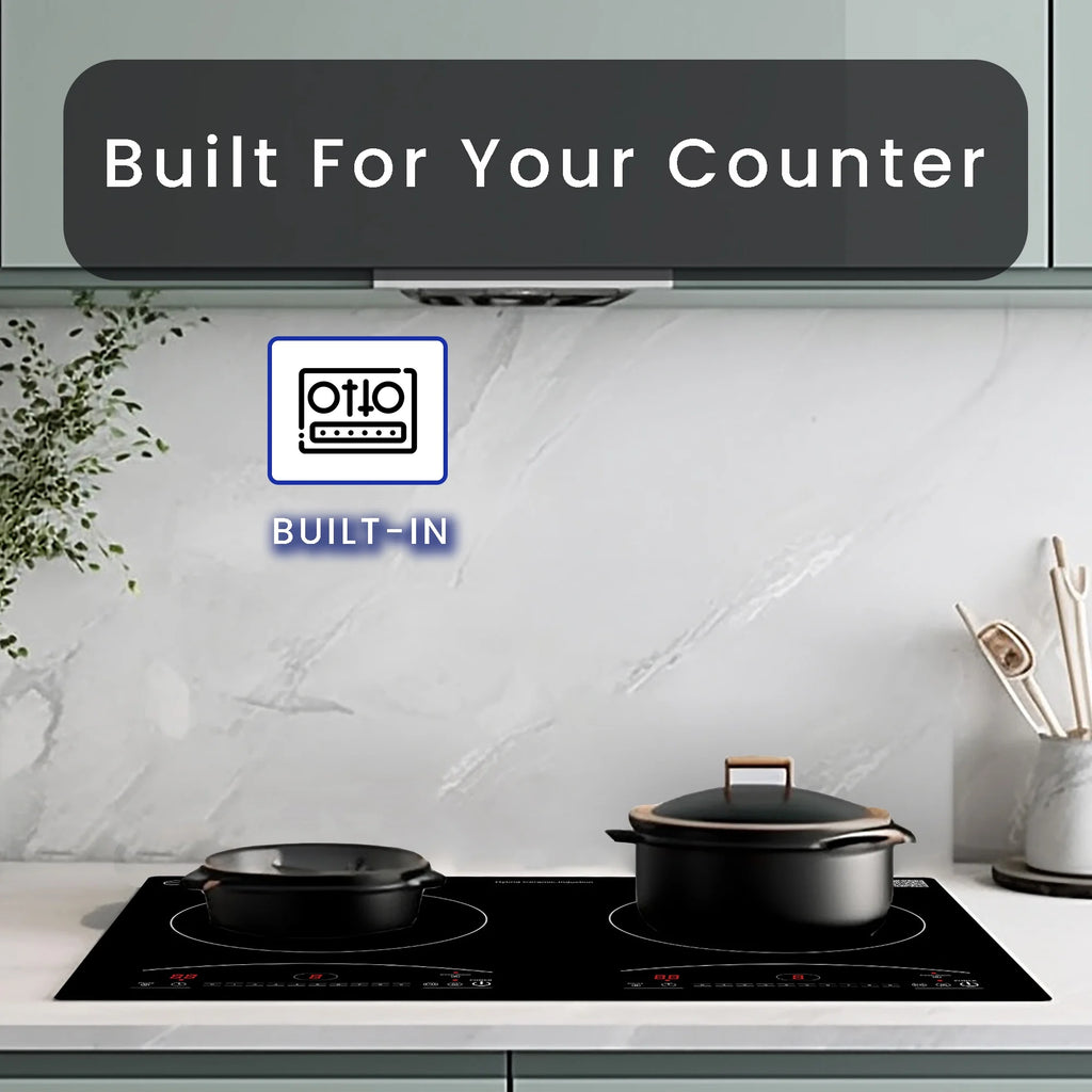 Equator 20" Electric Hybrid CERAMIC-INDUCTION 2 Burner Cooktop with 9 Power 110V
