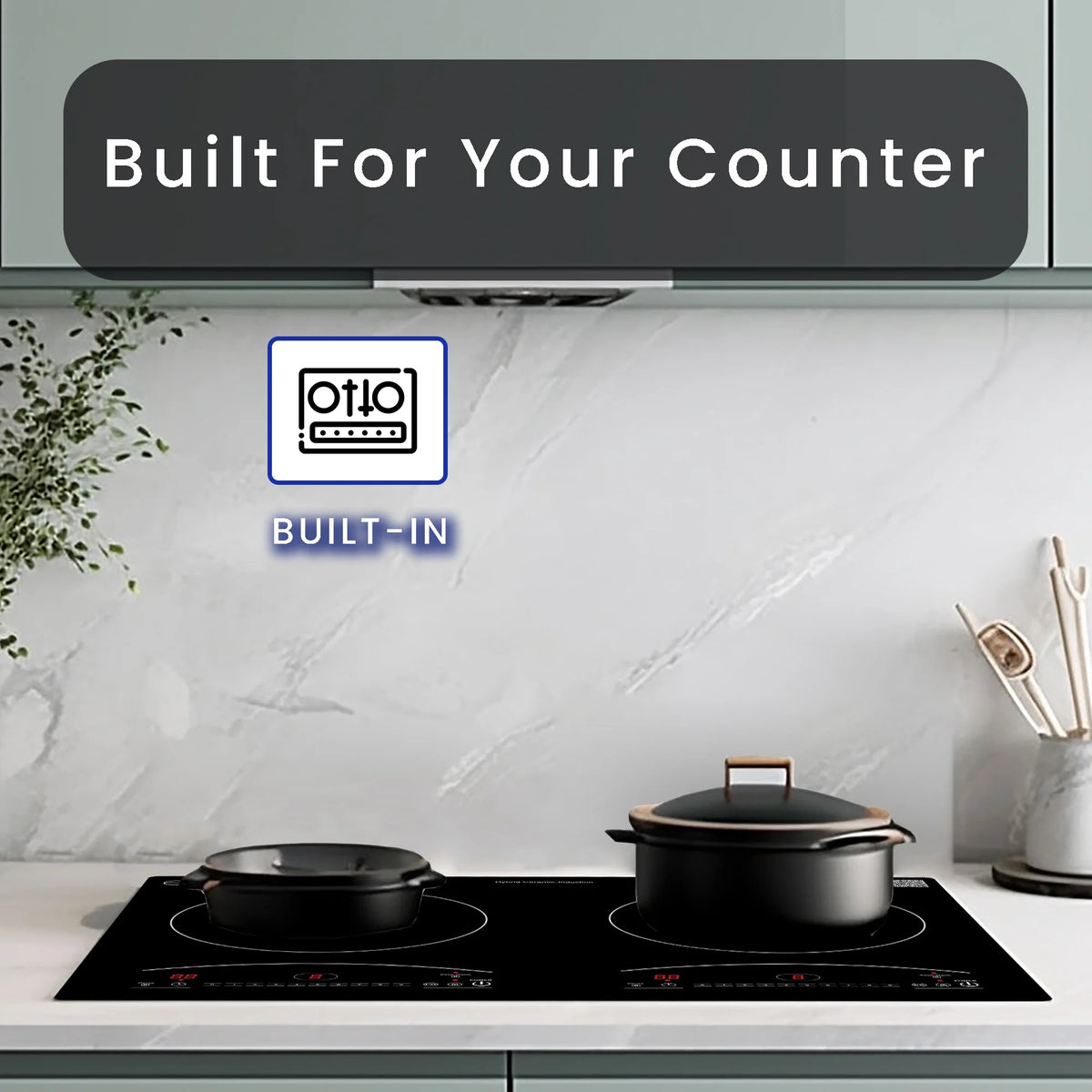 Equator 20" Electric Hybrid CERAMIC-INDUCTION 2 Burner Cooktop with 9 Power 110V