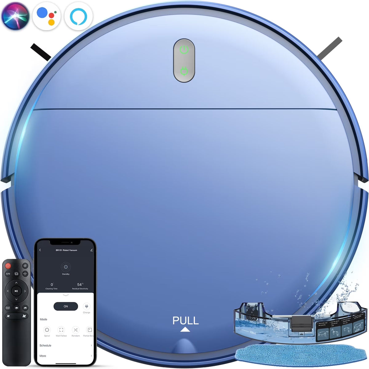 ONSON Robot Vacuum and Mop Combo, 2 in 1 Mopping Robotic Vacuum with Schedule, App/Bluetooth/Voice, Max Suction 2000Pa, Self-Charging Robot Vacuum Cleaner 04
