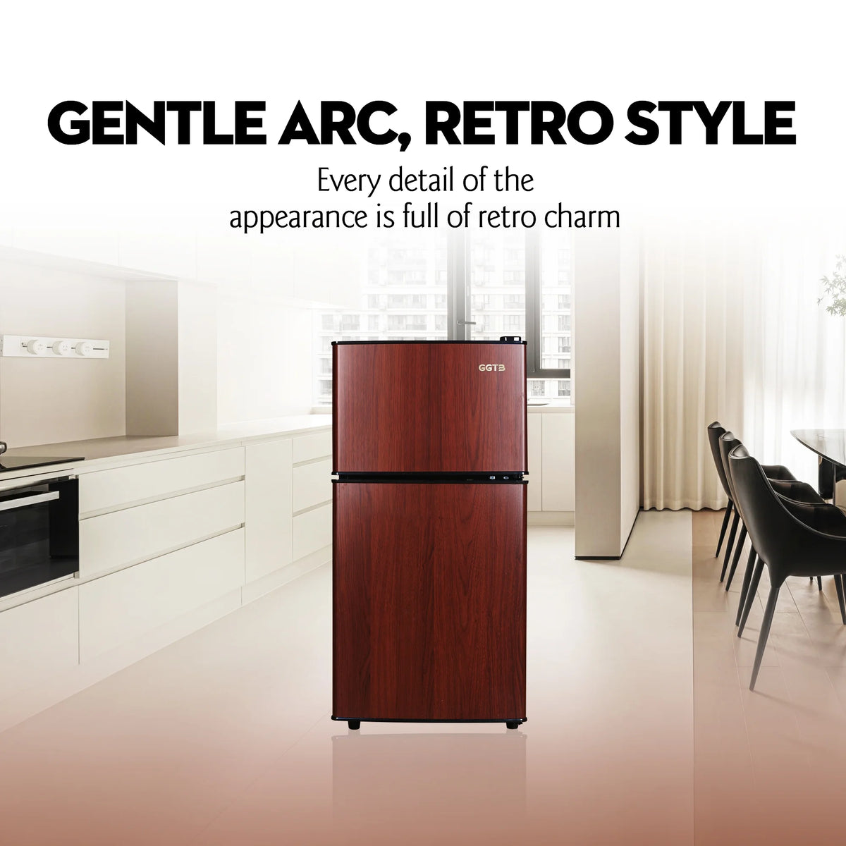 GGTB Retro Compact Two Door Refrigerator, Black, 3.0 Cu ft