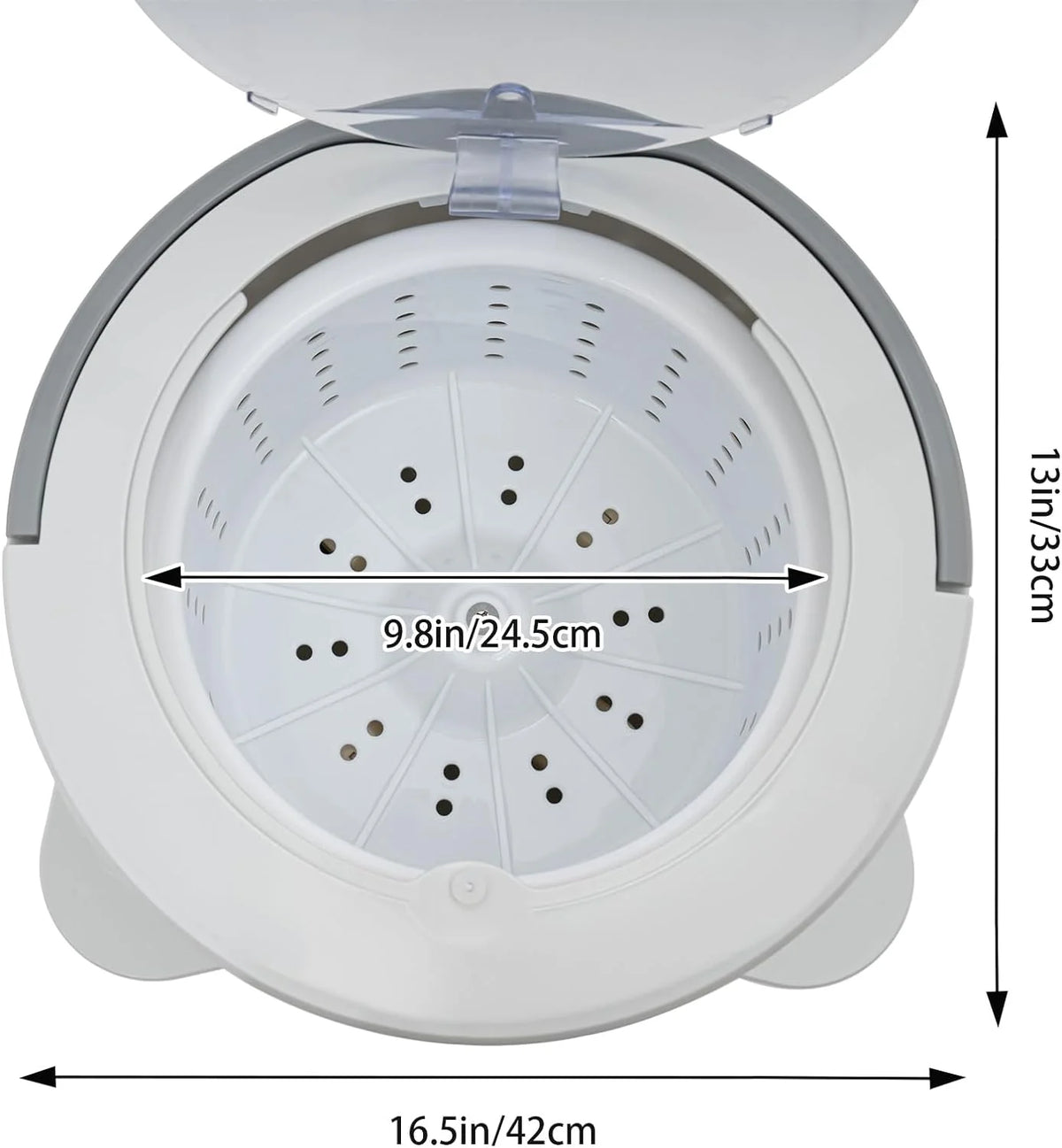 Portable Foot Operated Dryer, Mini Manual Dryer Machine, Portable Single Tub Dryer Machine, Hand-operated Mini Compact Spin Dryer, 2.4Gal Manual Draw Cord Dryer (Dryer(2.4gal White))