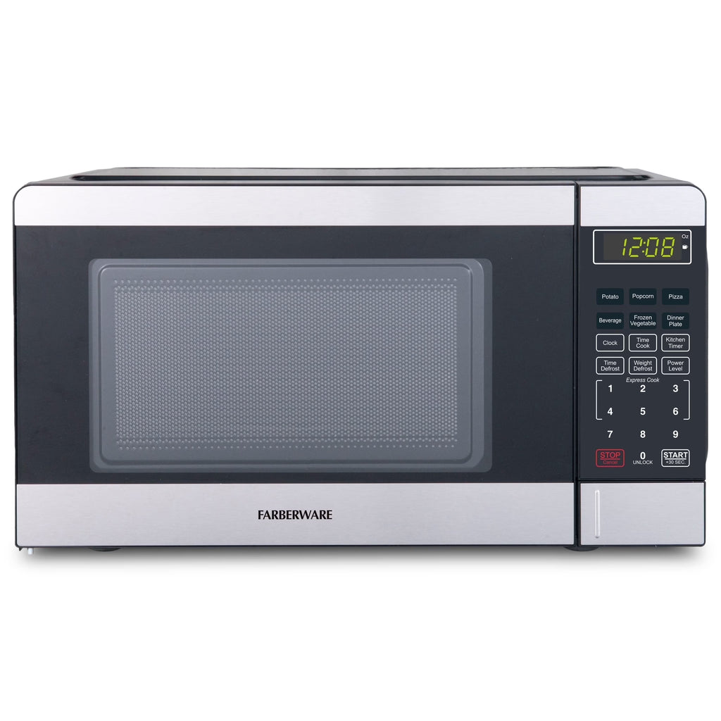 Farberware FMGZ09BKA 0.9 Cu. Ft. Microwave Oven, 900W, Digital Control, LED Display, 6 Cooking Presets, Black