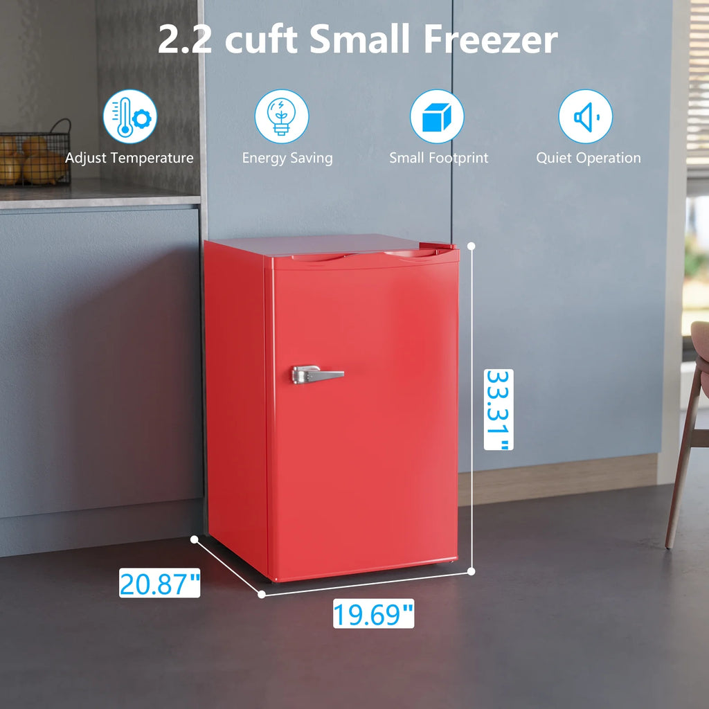 KNDKO Upright Freezer, 3.0Cu.ft Mini Freezer with Adjustable Thermostat & Removable Shelves, Stand Up Freezer for Home/Office, Black