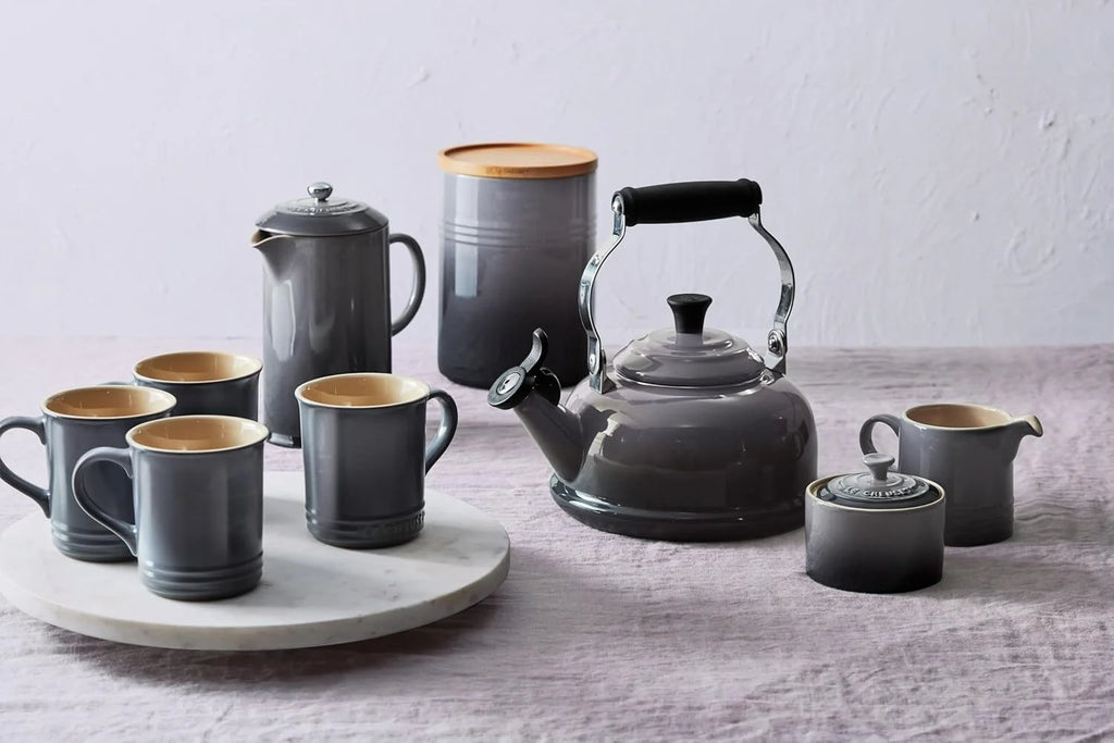 Stoneware French Press, 34 oz., Oyster