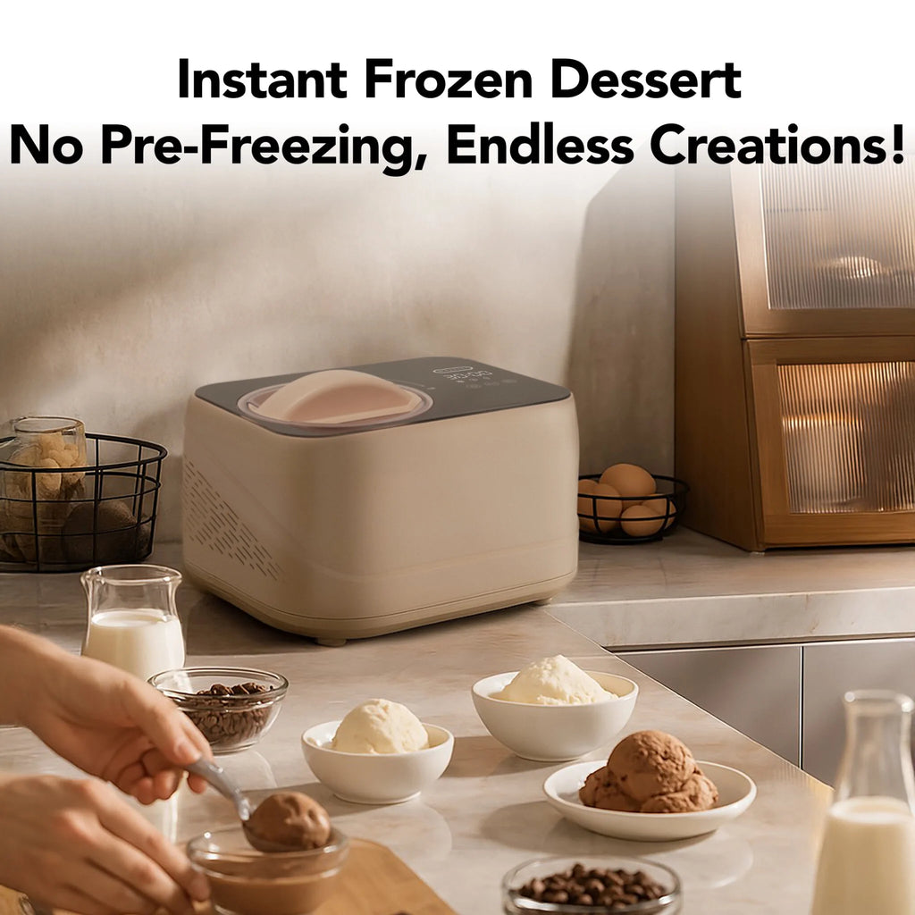 Whynter 0.8 Quart Compact Automatic Ice Cream Maker with Stainless Steel Bowl, Taupe Latte ICM-080-TL