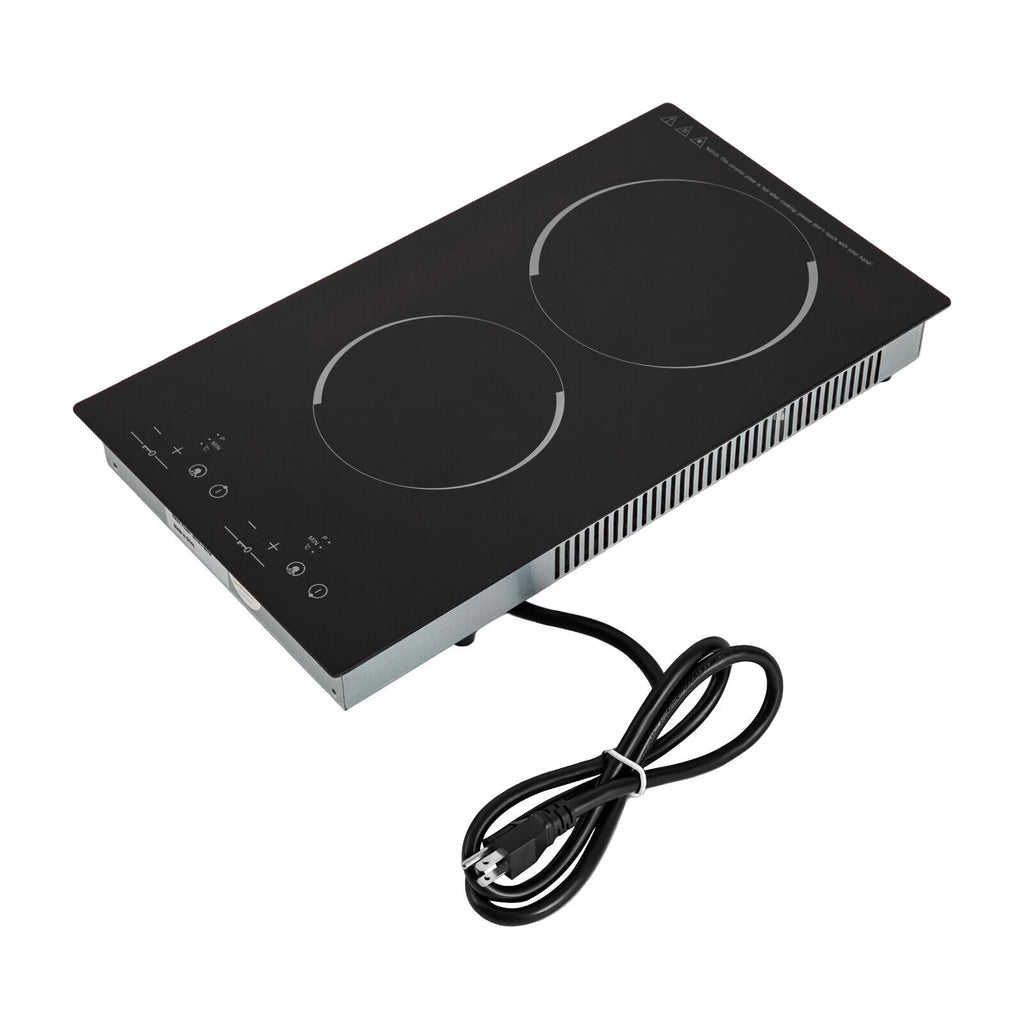 Miumaeov Commercial Electric Ceramic Cooktop 2 Burners Cooking Stove Touch Control Cooker 1500W 140-482?��F