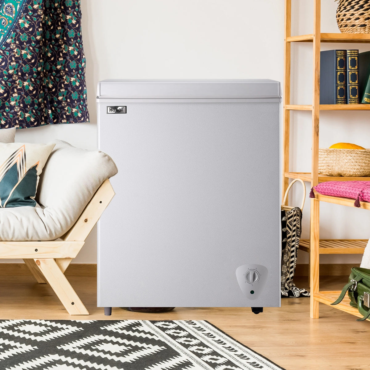 WANAI Chest Freezer 3.5 Cu.ft, Deep Freezer with Top Open Door ,White