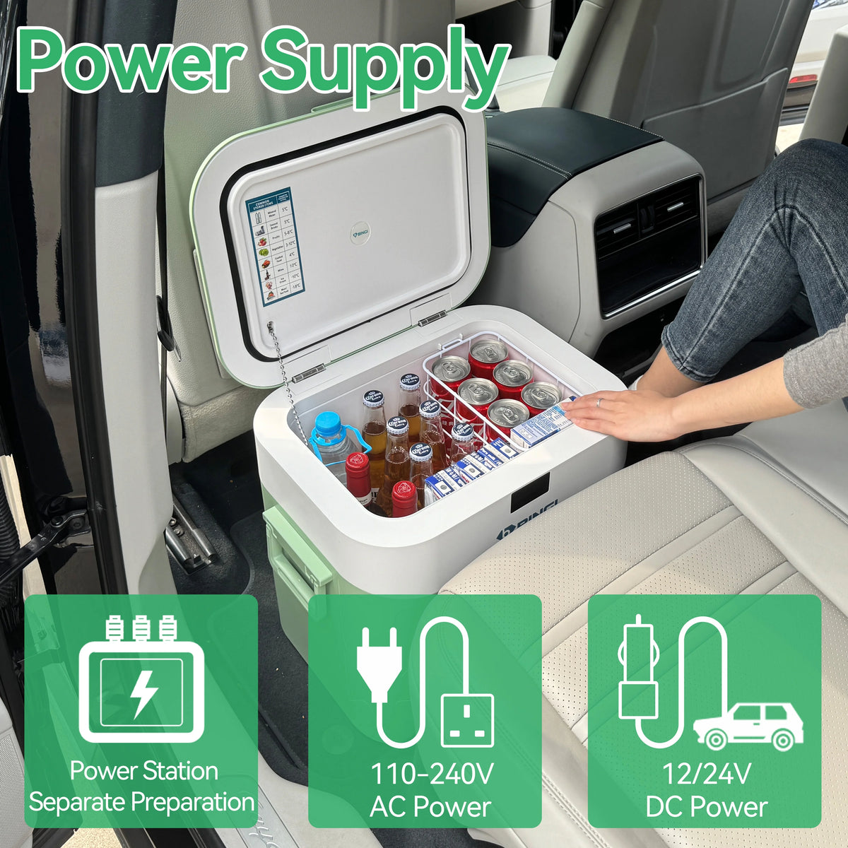 Portable Fridge 19 QT(18 Liter) 12 Volt Fridge Car Freezer Compressor Cooler 12/24V DC 110��240V AC for Camping Truck RV Boat & Home Use -18��~+15��