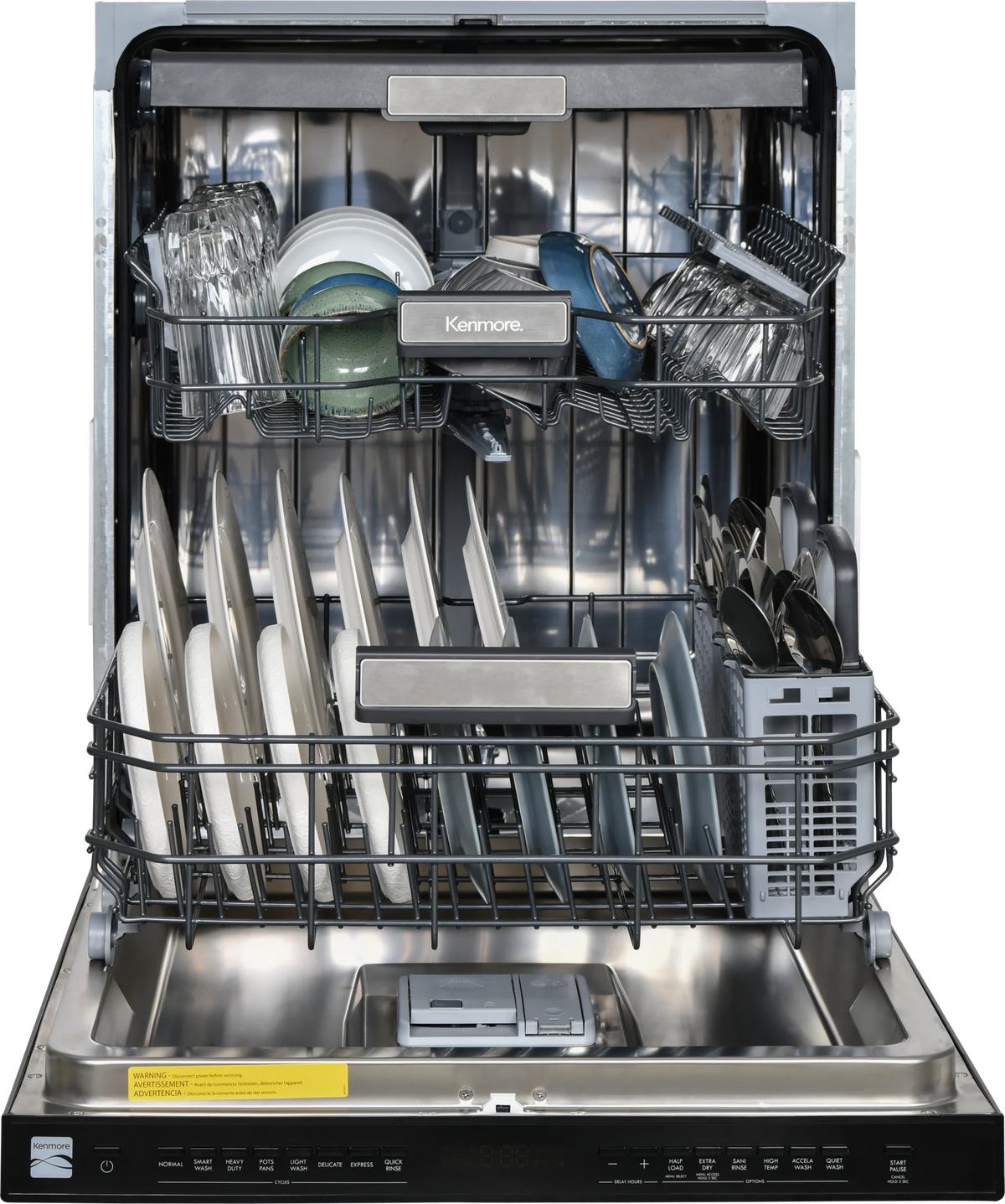 Kenmore 02214622 Built-in 24-inch Stainless Steel Tub Dishwasher, White, 34"H x 24"W x 25"D