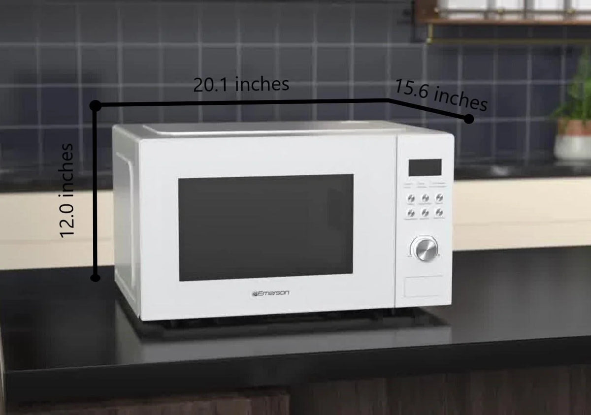 Emerson 1.1 Cu Ft, 1000W White Countertop Microwave Oven, MW1101W