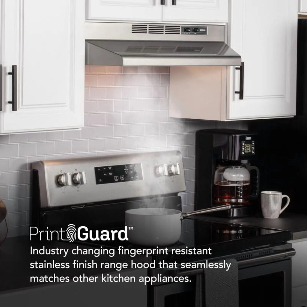 Broan 24 Inch Stainless Steel ADA Capable Non Ducted Under Cabinet Range Hood