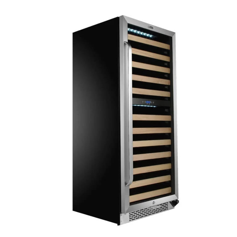 Whynter 24 inch Wine Cooler Refrigerator, 46 Bottle Wine Fridge, Freestanding & Built-in with Reversible Glass Door