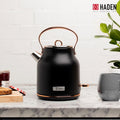 Heritage 1.7L Stainless Steel Electric Water Tea Kettle, Black & Copper