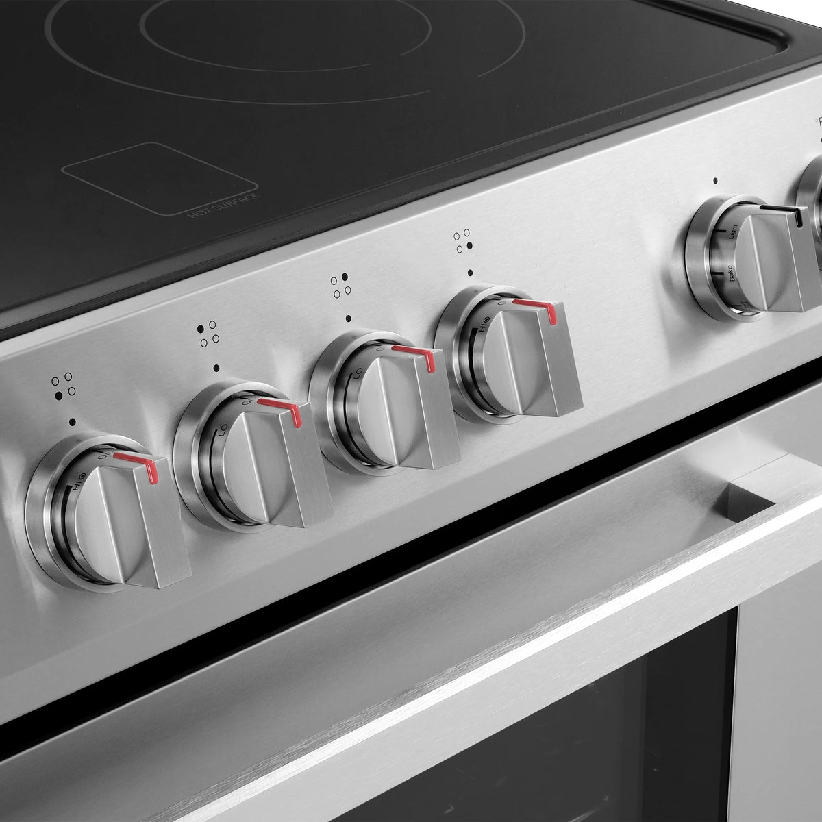 Cosmo 30 in. Stellar Collection 5.0 cu. ft. Electric Range with 4 Burner Glass Cooktop and Convection Oven in Stainless Steel