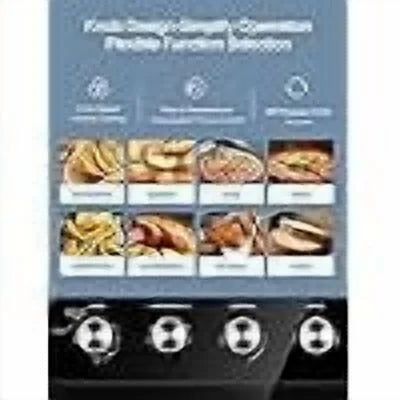 A/C 10-in-1 Air Fryer Oven, 24 Qt Convection Toaster Oven with Rotisserie & Dehydrator, 1700W Oil-Free Cooking, Includes 6 Accessories & 75 Recipes, Black