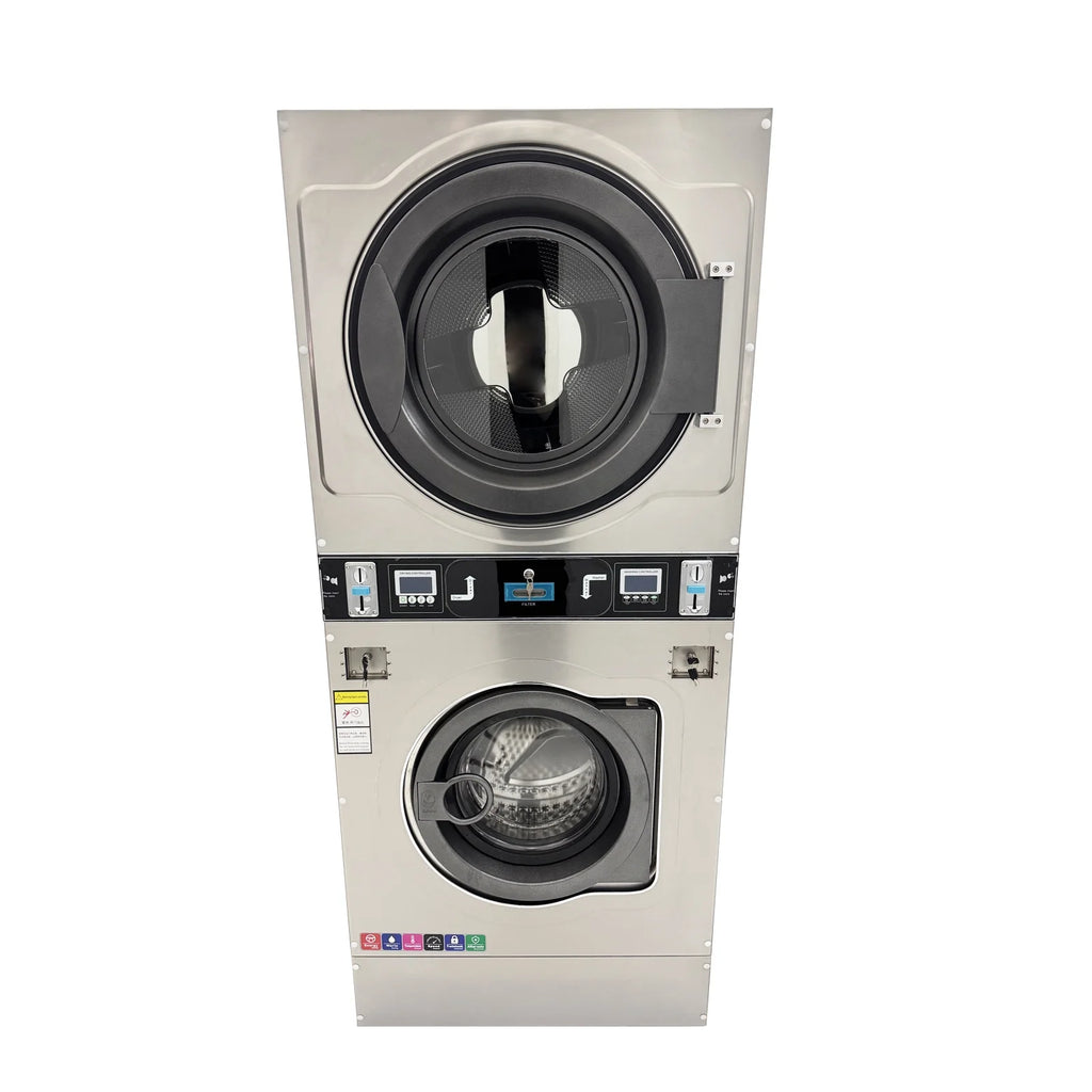 Commercial Coin Operated Washer Dryer Combo Double-layer Washing and Drying Machine 220V 1PH