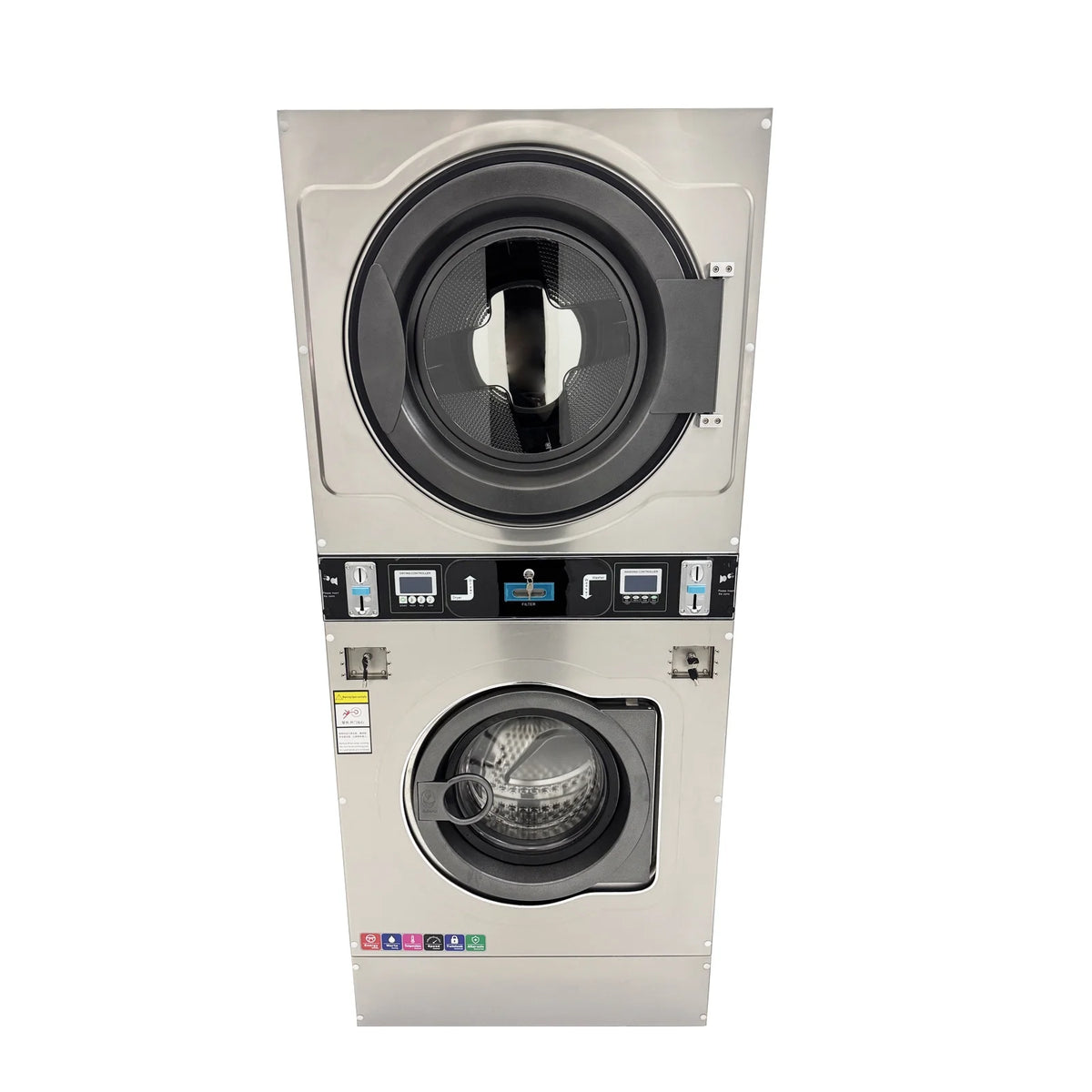 Commercial Coin Operated Washer Dryer Combo Double-layer Washing and Drying Machine 220V 1PH
