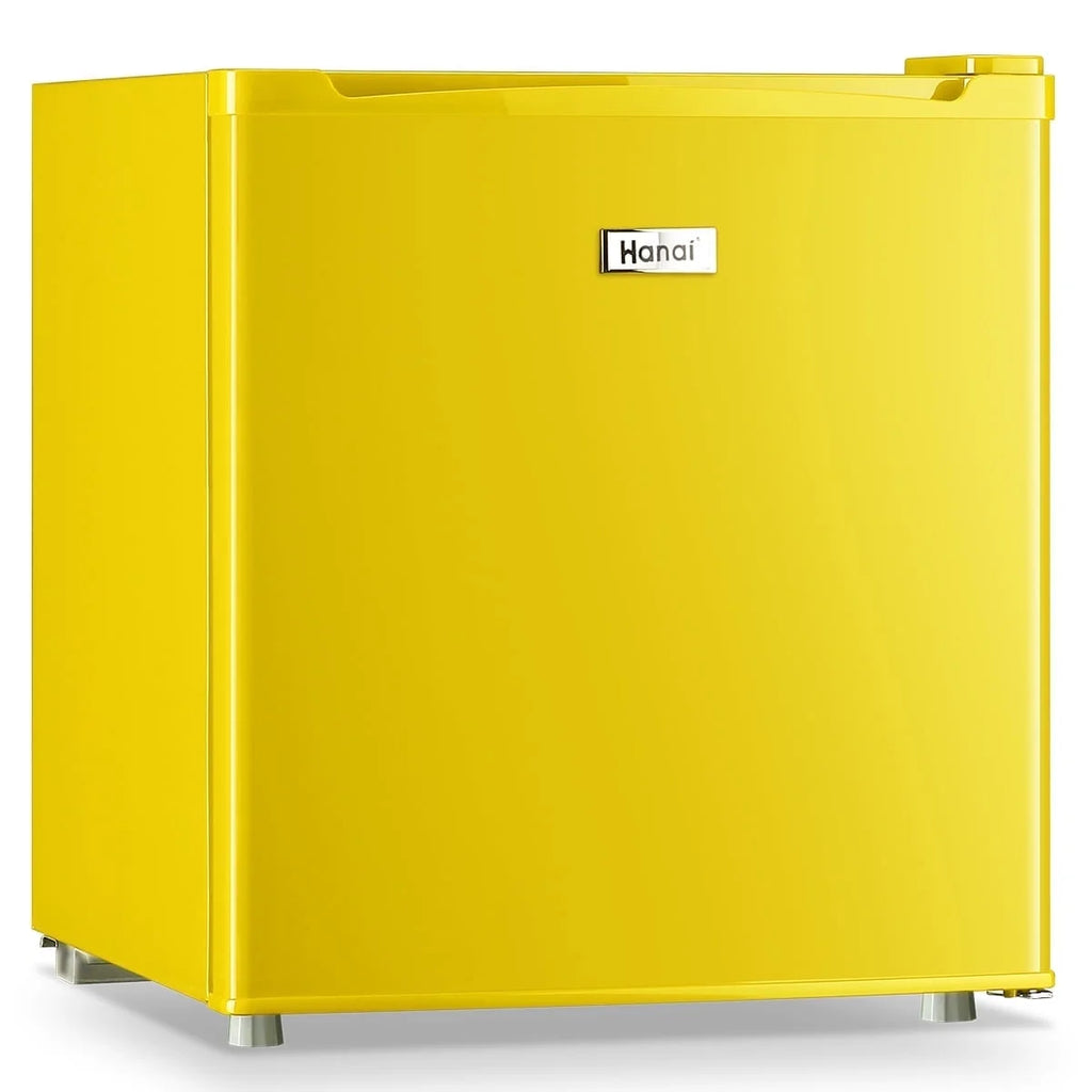 WANAI 1.7 Cu.Ft Mini Fridge with Freezer Single Door Retro Refrigerator for Home Dorm Apt Yellow