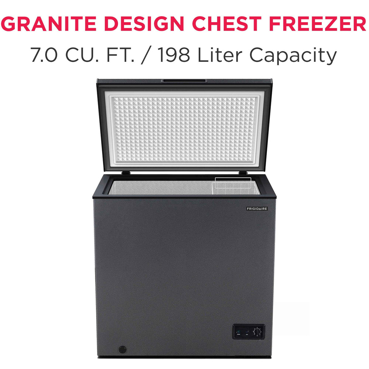 Frigidaire, 5.0 Cu. ft. Chest Freezer, Black Granite Design