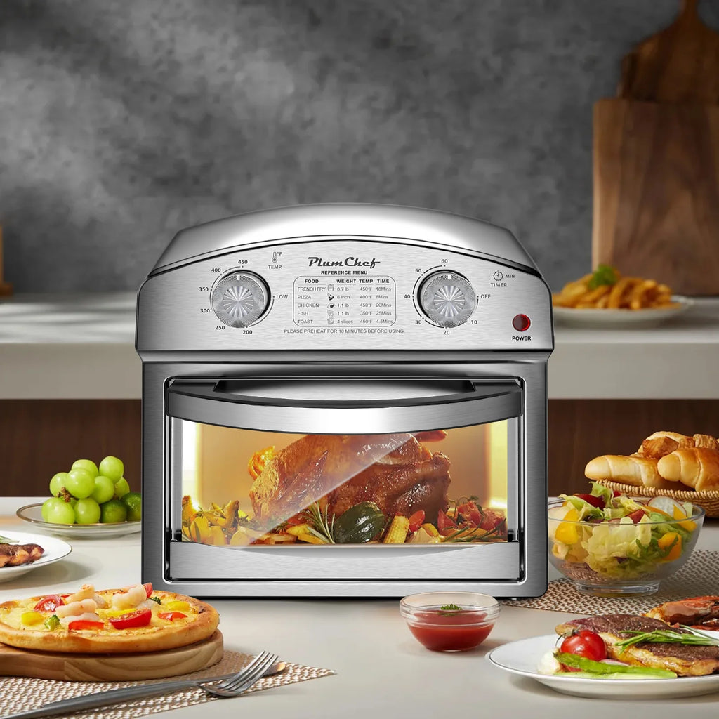 12.5QT 7-in-1 Convection Toaster Oven 1500W, Stainless Steel with 5 Presets �C Bake, Roast, Grill, Broil & Toast