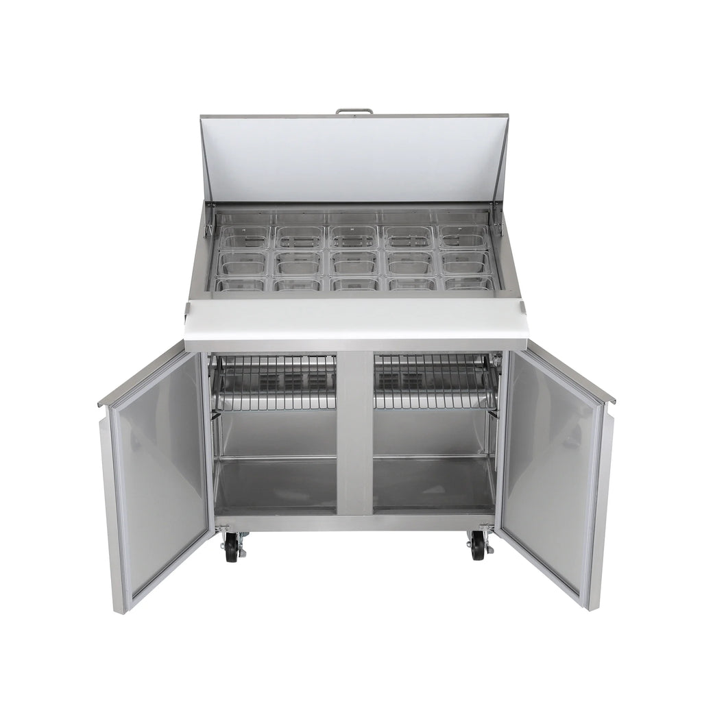 Norpole 7.6 cu. ft. Mega Top Sandwich/Salad Prep Commercial Freezerless Refrigerator in Stainless Steel in Stainless Steel