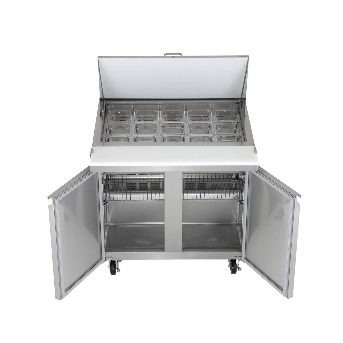 Norpole 7.6 cu. ft. Mega Top Sandwich/Salad Prep Commercial Freezerless Refrigerator in Stainless Steel in Stainless Steel