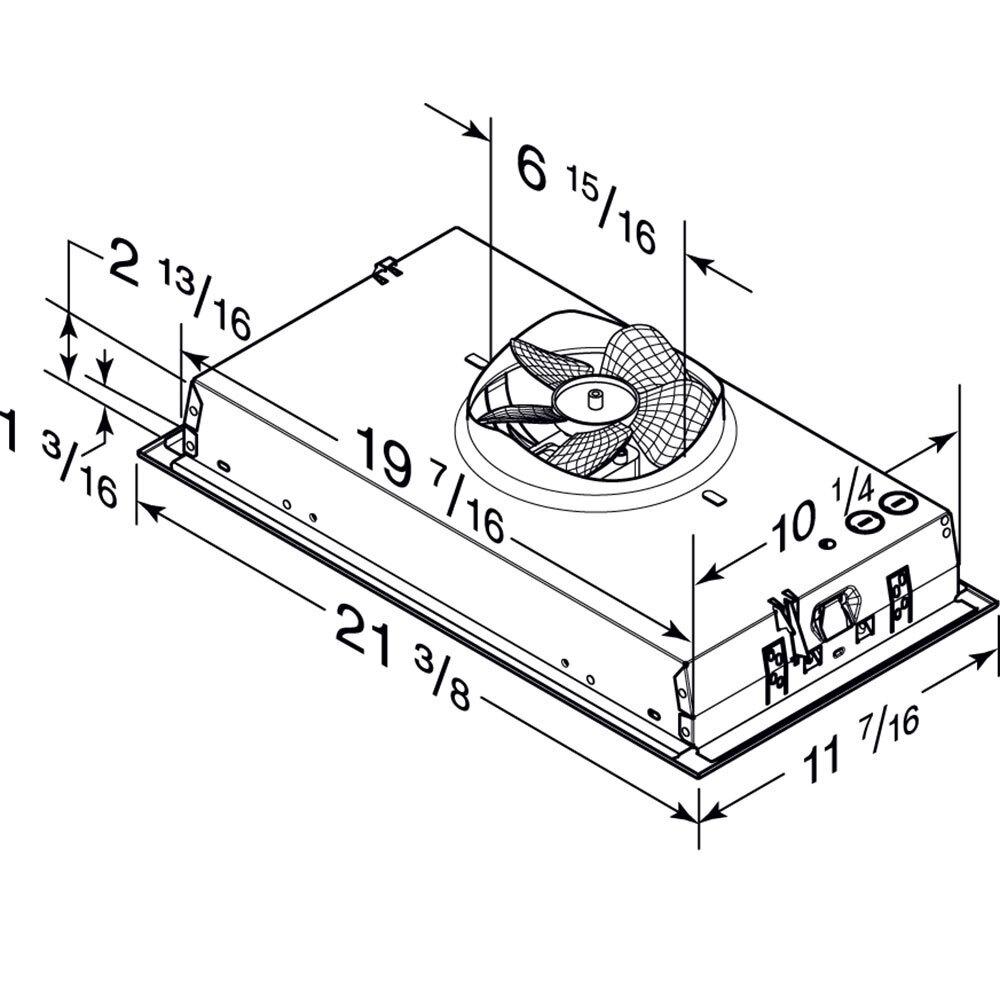 Broan 21",300 CFM,Power Pack Insert,2 Speed,LED Lighting