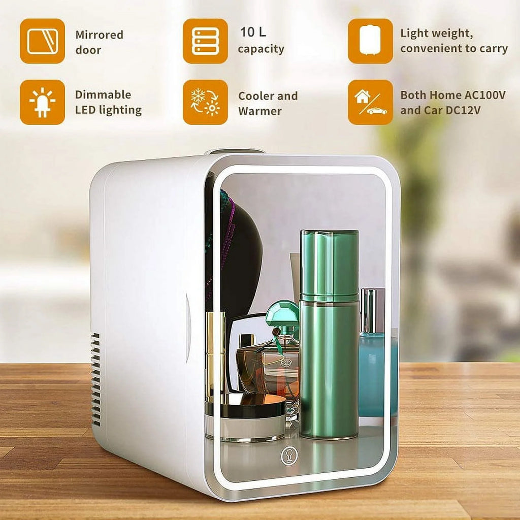 8L Large Capacity Mini Cosmetic Refrigerator Mirror Cosmetic Refrigerator Portable Cosmetic Electric Cooler Cosmetic Mirror Cosmetic Tool