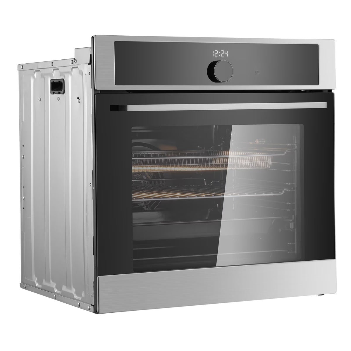 KFFKFF Solo Wall Oven, 24" Electrically Integrated Wall Oven with 16 Culinary Functions, 2.68 Cu.Ft Electric Wall Ovens with Timing Device, 3150W Electric Oven inclusive of Baking Rack and Tray