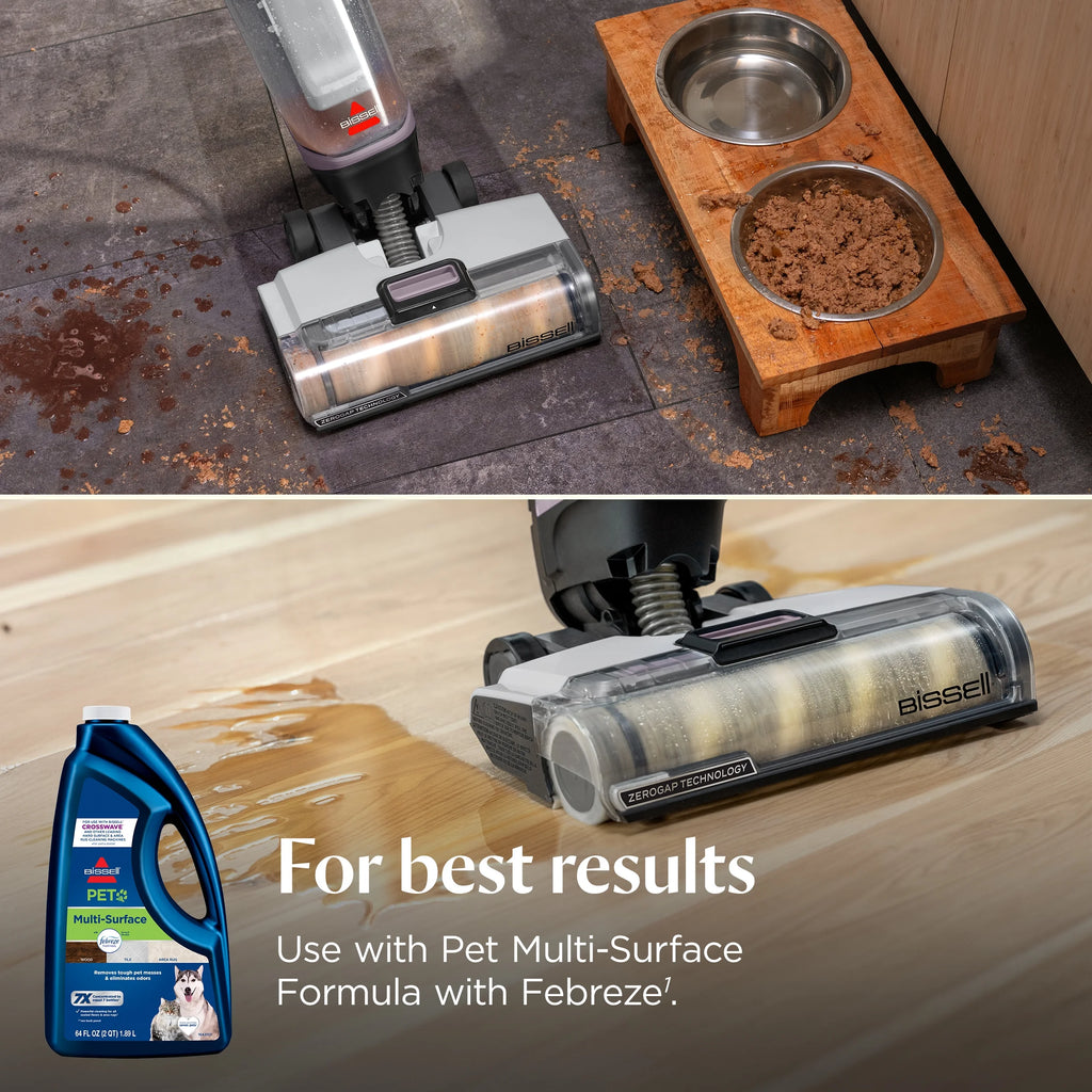 BISSELL CrossWave Edge, Corded, Multi Surface Hard Floor Cleaner Wet Dry Vacuum with Zero-Gap Edge Cleaning Technology, Self Cleaning Cycle, Pet Multi-Surface  Febreze Trial Formula, 4157