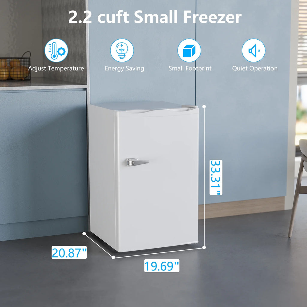 KNDKO Upright Freezer, 3.0Cu.ft Mini Freezer with Adjustable Thermostat & Removable Shelves, Stand Up Freezer for Home/Office, Black