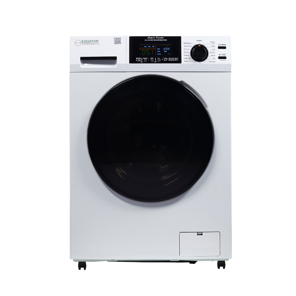 Equator 1.6cf 110V Vented/Ventless Sani Combo Washer Dryer Pet Cycle + Pedestal