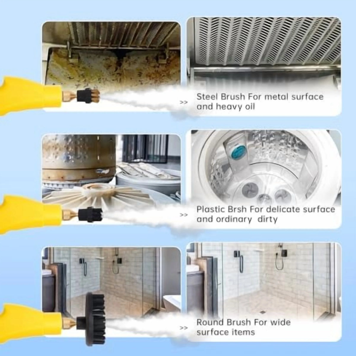 2500W Portable Steam Cleaner, Steam Shot Cleaner Handheld Steamer for Car Detailing, High Heat Cleaning Machine with Brush Heads for Bed Bugs  Furniture Kitchen Bathroom Grout and Tile