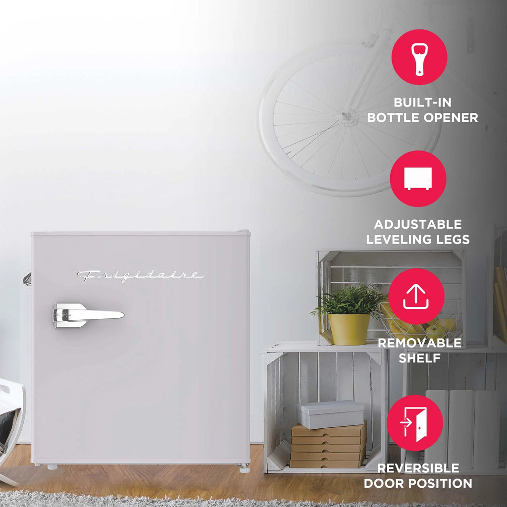 Frigidaire 1.6 Cu ft. Retro Compact Refrigerator with Side Bottle Opener, Coral