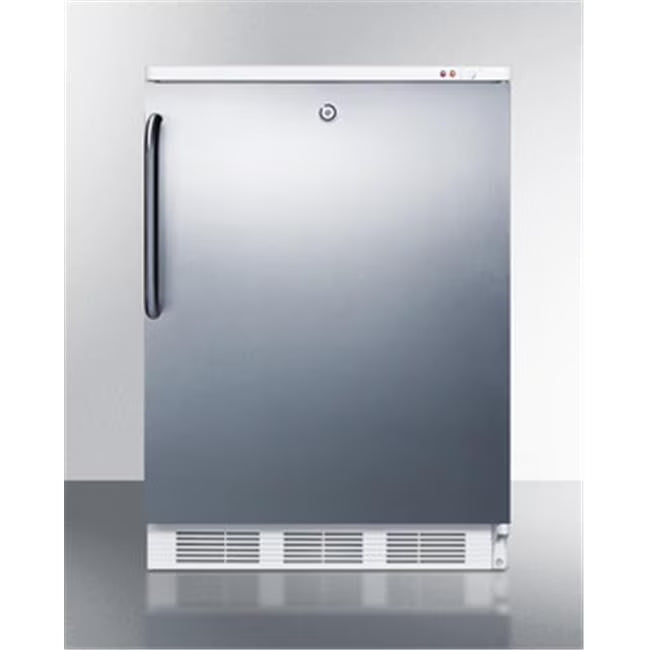 Summit Appliance 2.5 cu ft Medical built-in- under- counter Manual Defrost Upright Freezer, Stainless Steel