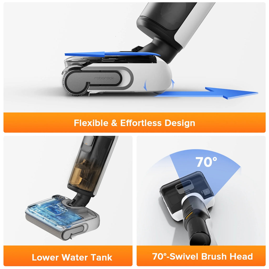 Roborock F25 LT Wet/Dry Vacuum Cleaner, 20000Pa Floor Cleaner, cordless, Hot Air Flash Drying & Hot Water Self Cleaning, Black