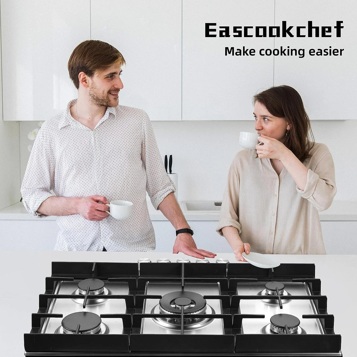30 inch Gas Cooktop Gas Stove Top w/ 5 High Efficiency Burner Bulit-in Stainless Steel Gas Stoves for Kitchen NG/LPG Convertible Thermocouple Protection