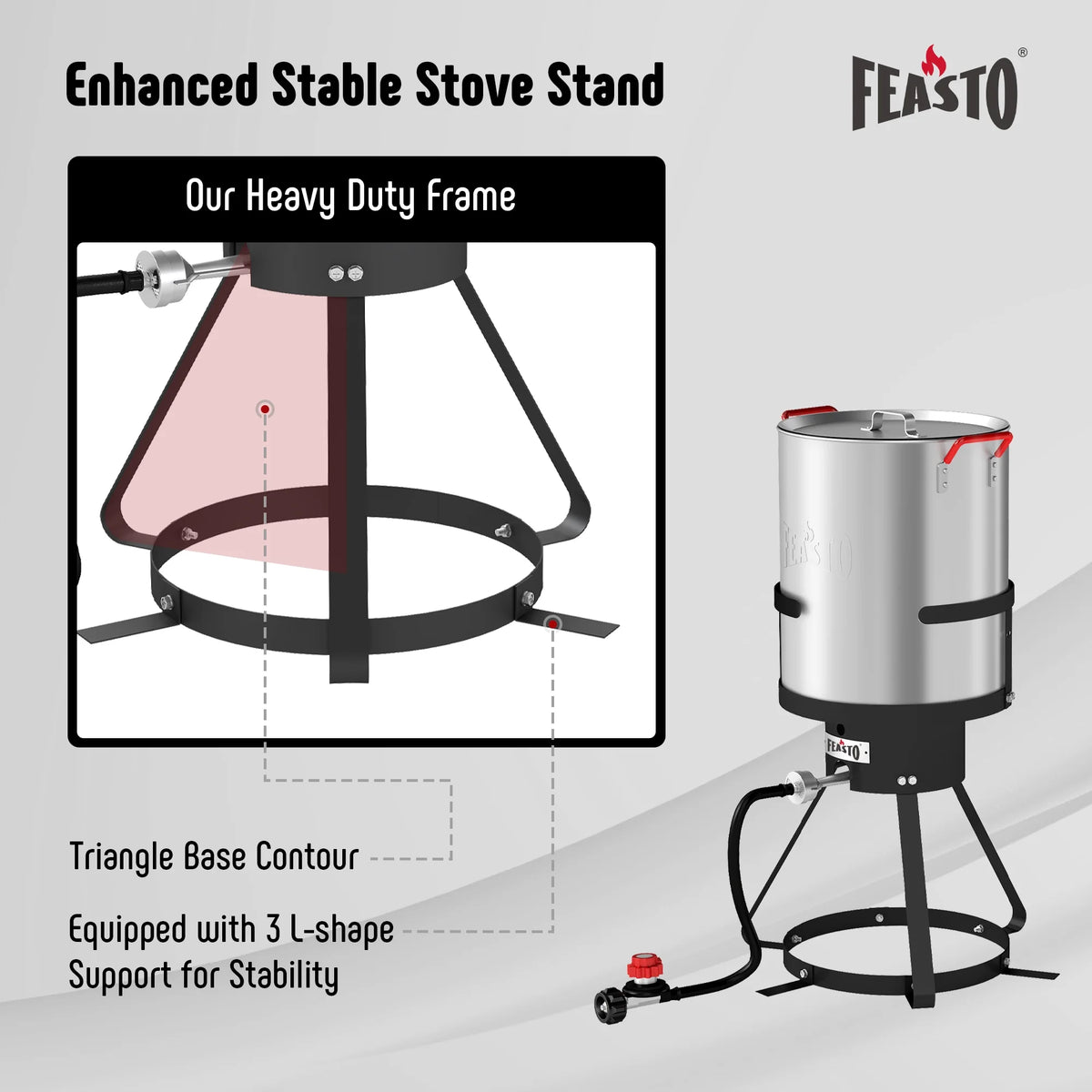 Feasto Outdoor Deep Fryer Turkey Fryer Set 30QT with Perforated Basket, Turkey Rack, Lifting Hook,Thermometer